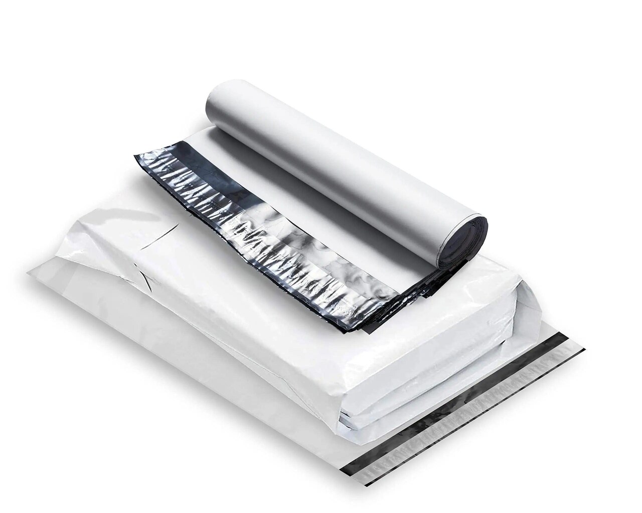 Gusseted Large Poly Mailers 20x24x4 Size. Pack of 50 White Poly Shipping Bags for Clothing 20 x 24 x 4 Polyethylene Flat Poly Mailer Bag 2.4 Mil Expansion Poly Mailers Bags Mailing Bags